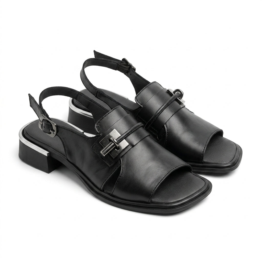Sandale dama Negru, R - Abi, din piele naturala - Paul Style