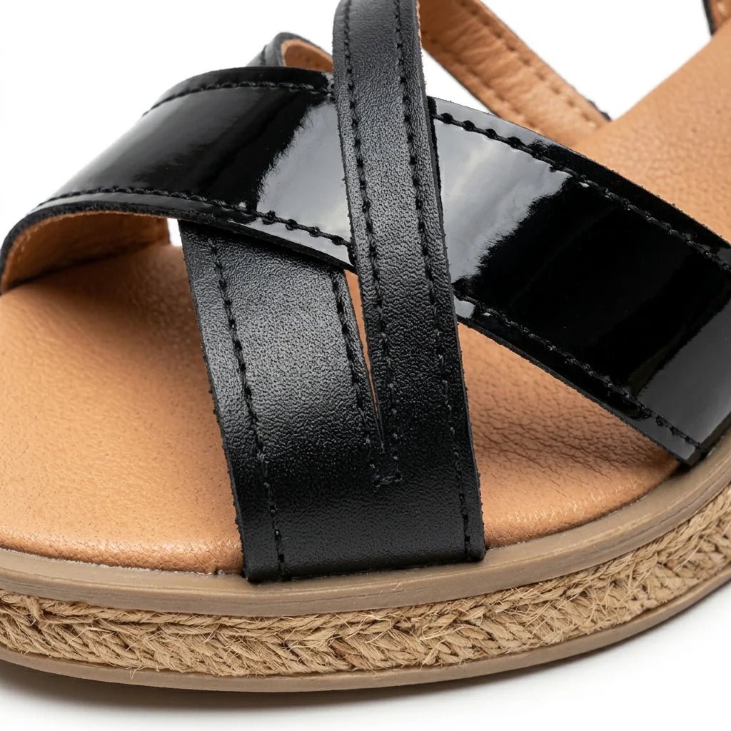 Sandale dama negru, R-Deea, din piele naturala - Paul Style