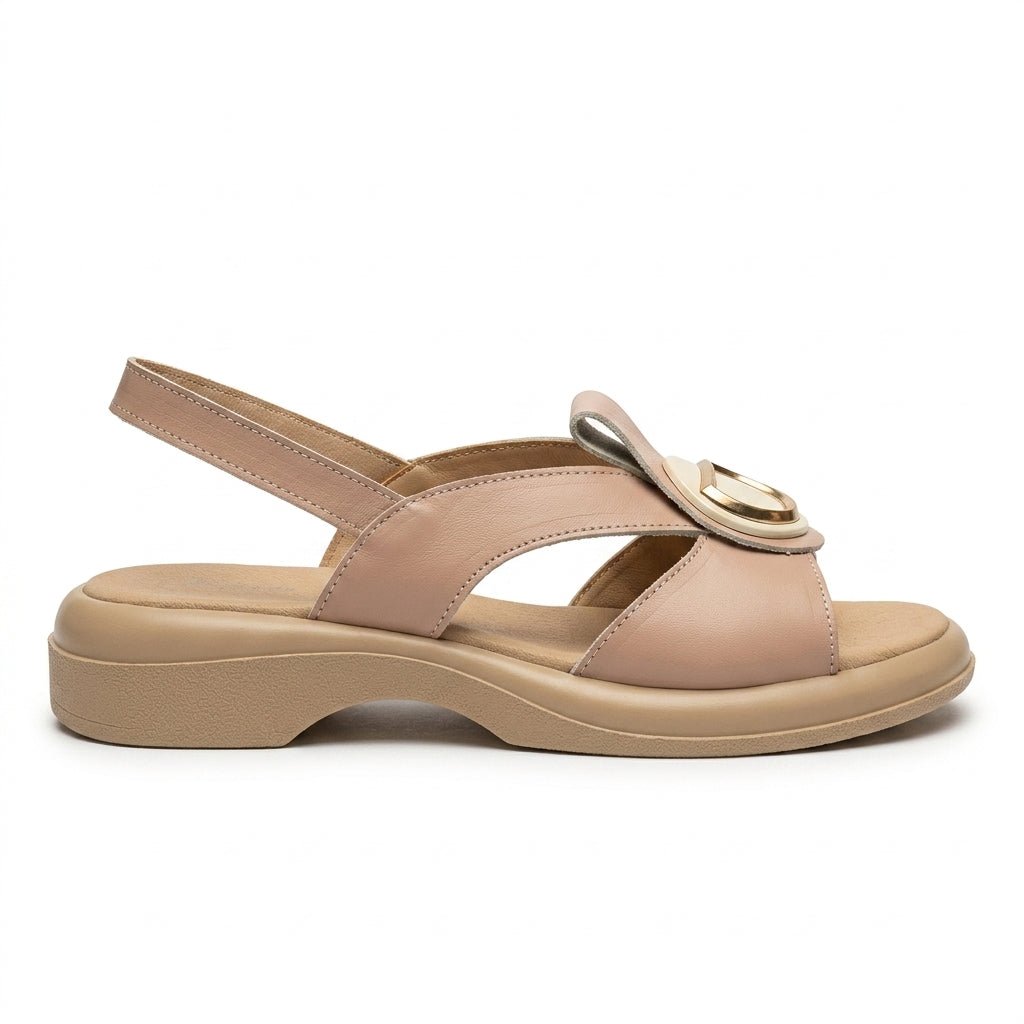 Sandale dama nud, R - 07, din piele naturala - Paul Style