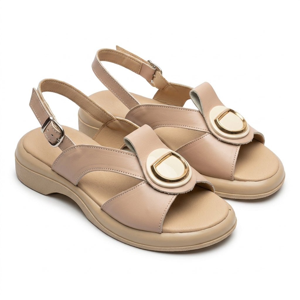 Sandale dama nud, R - 07, din piele naturala - Paul Style