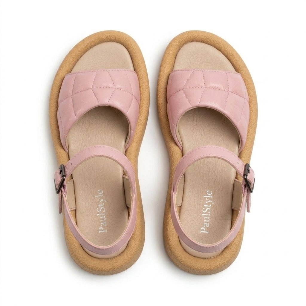 Sandale dama roz, R30, din piele naturala - Paul Style