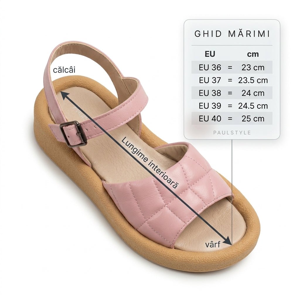 Sandale dama roz, R30, din piele naturala - Paul Style