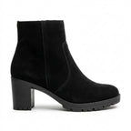 Botine dama negru-velur, Athena-32, din piele naturala