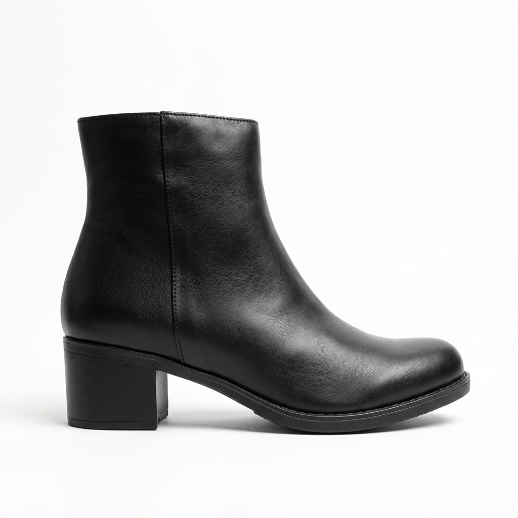Botine dama negru, Galaxy-002, din piele naturala