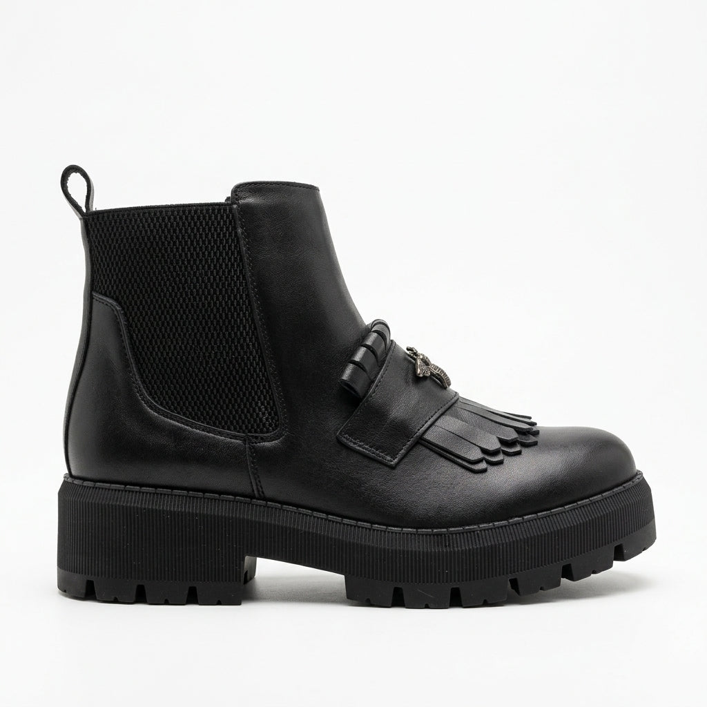 Ghete dama negru, A-936, din piele naturala
