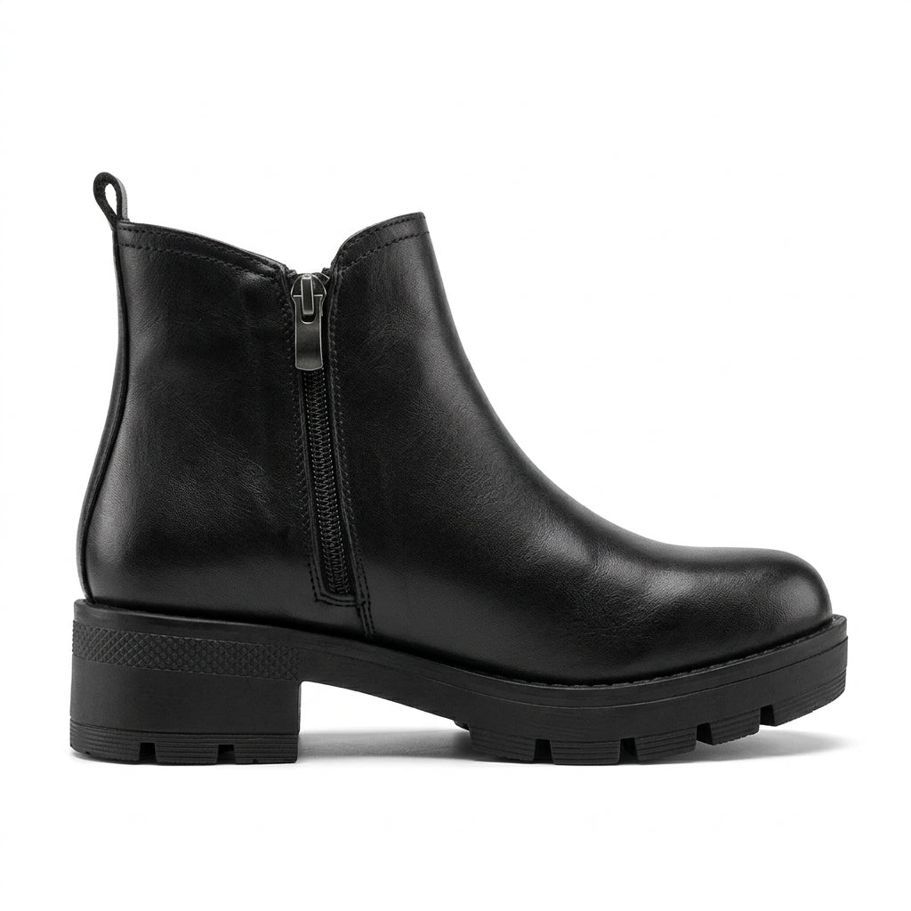 Ghete dama negru, A-935, din piele naturala