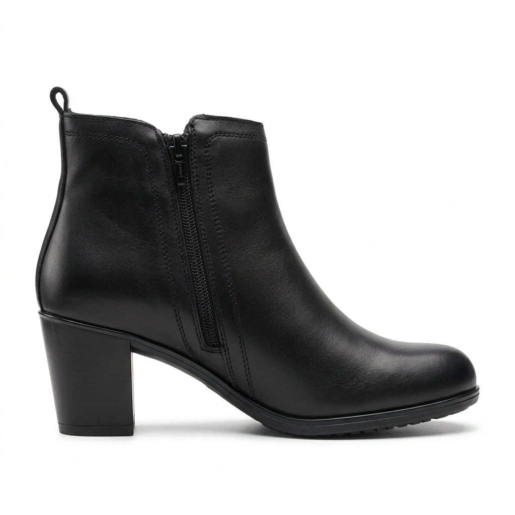 Botine dama negru, A-802, din piele naturala