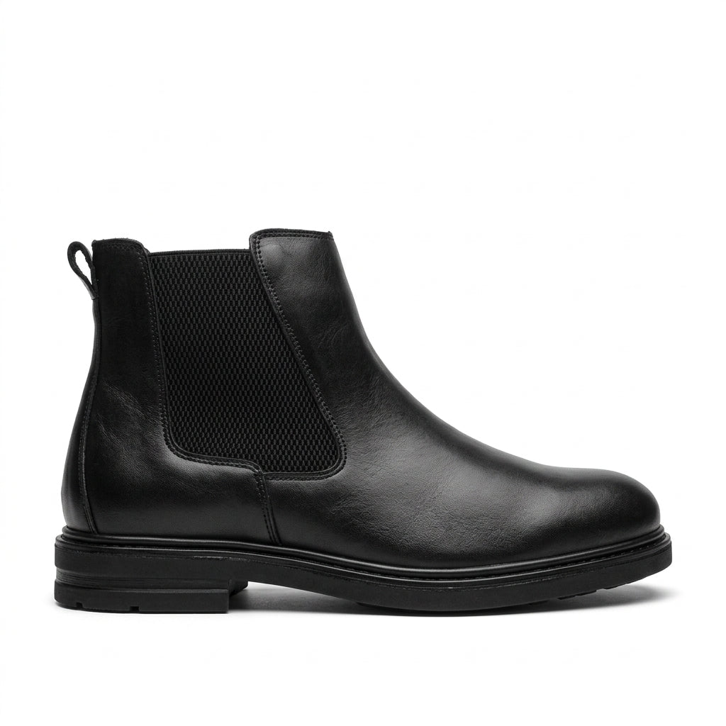 Ghete barbati din piele naturală, A-971, negru