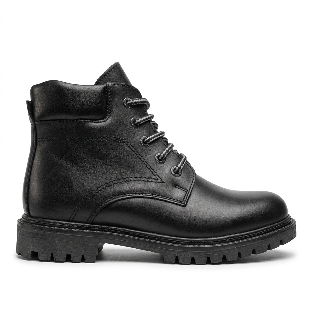 Bocanci barbati din piele naturală, A-433, negru