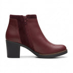 Botine dama visiniu, Merry001, din piele naturala