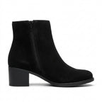 Botine dama negru-velur, Galaxy-002, din piele naturala