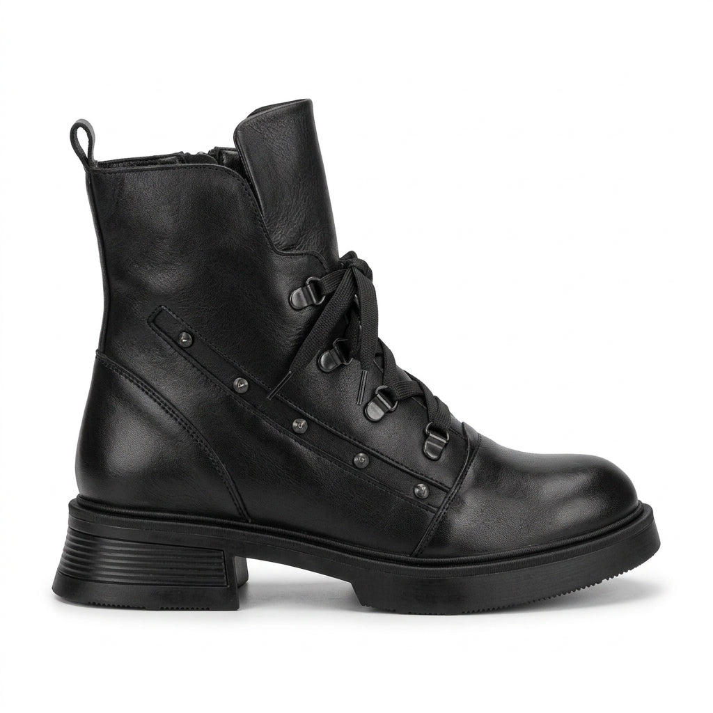 Bocanci dama negru, A-923-1, din piele naturala