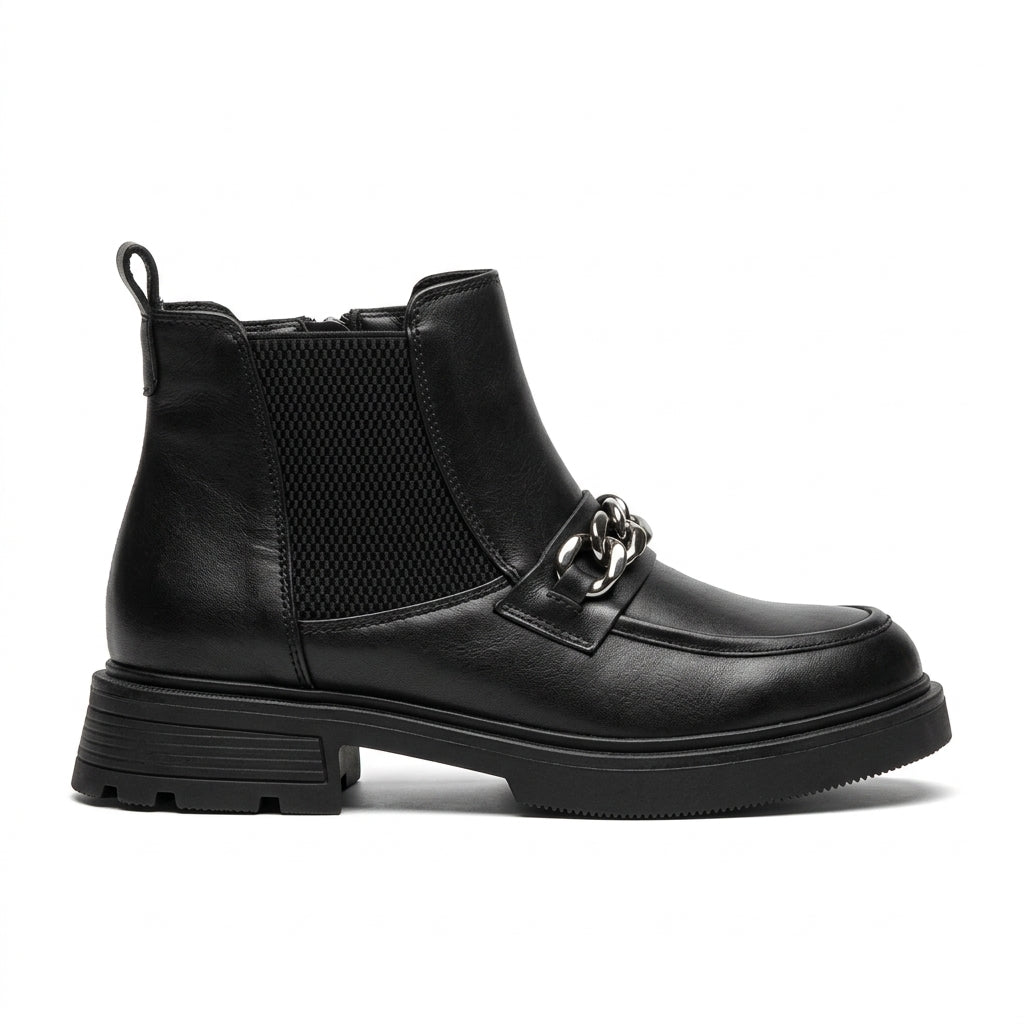 Ghete dama negru, A-940, din piele naturala