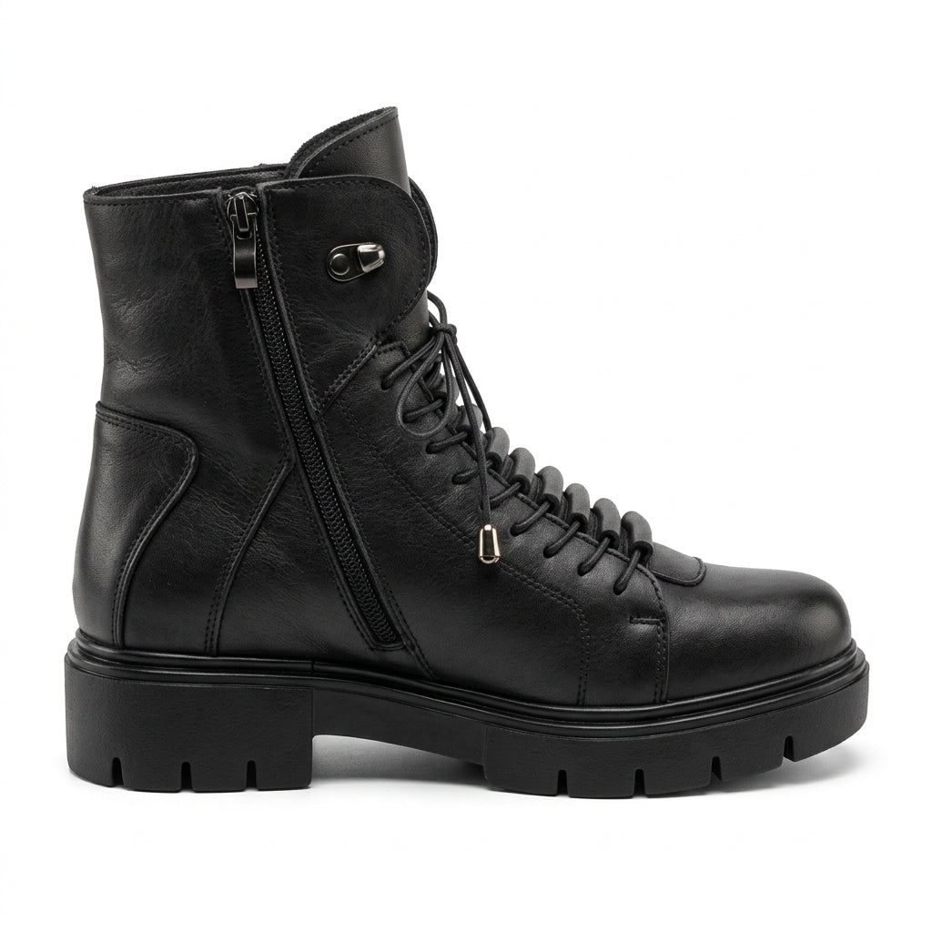 Ghete dama negru, A-914-1, din piele naturala