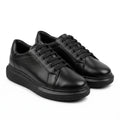 Adidasi barbati din piele naturală, M-329, negru