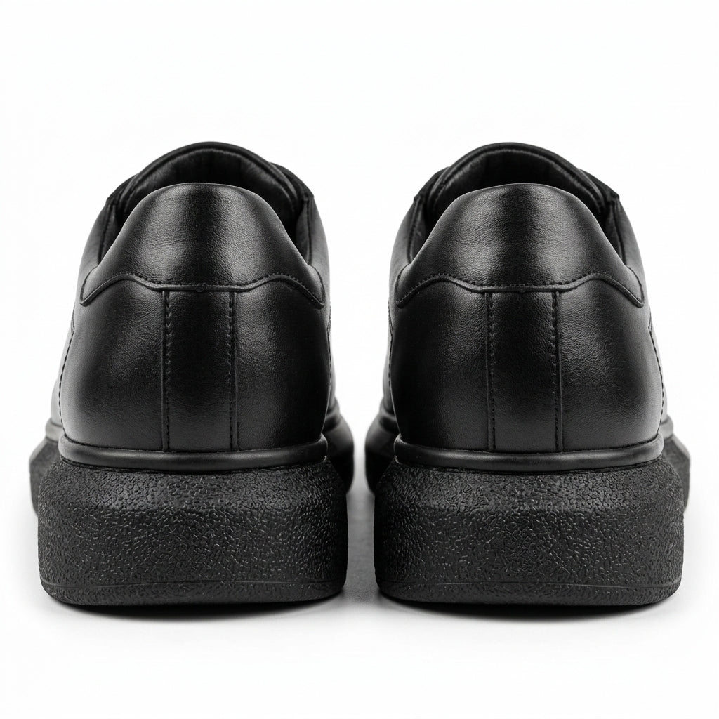 Adidasi barbati din piele naturală, M-329, negru