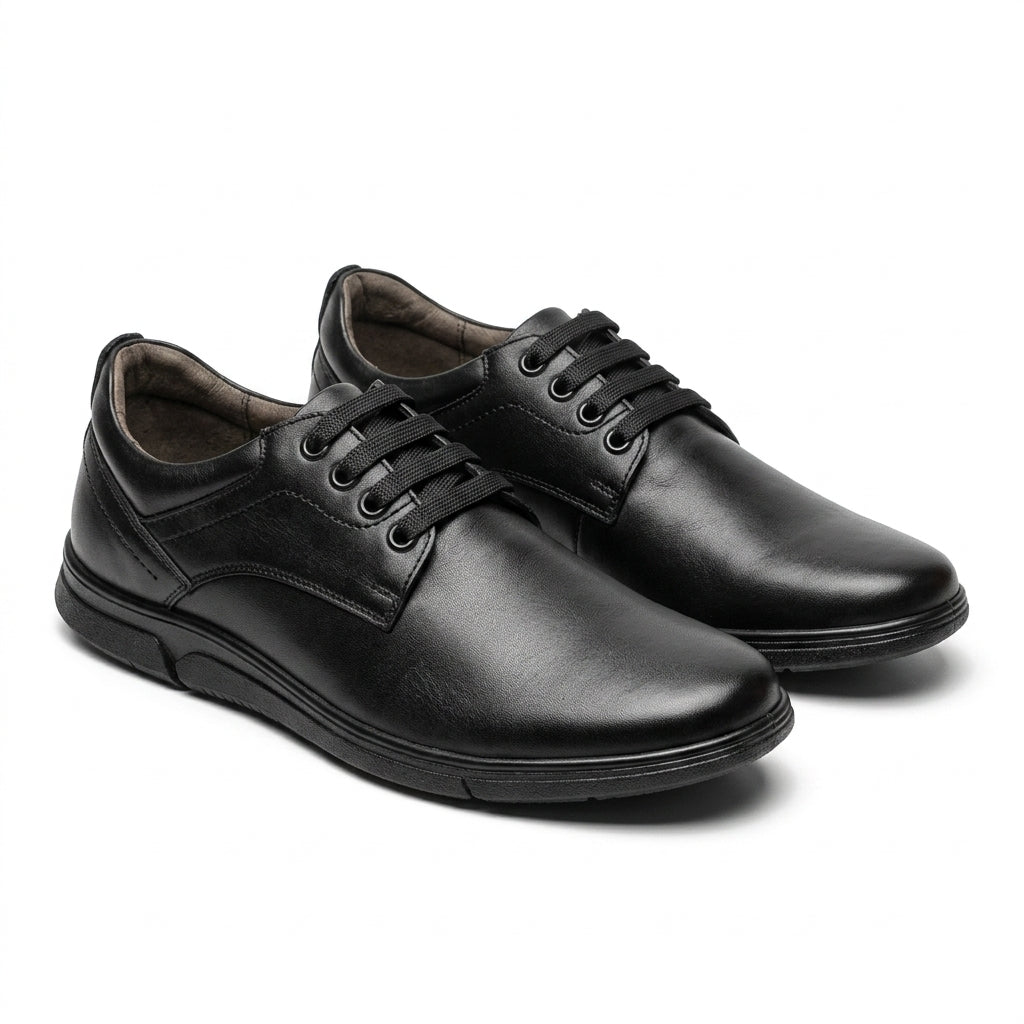 Pantofi casual barbati din piele naturală, A-501, negru