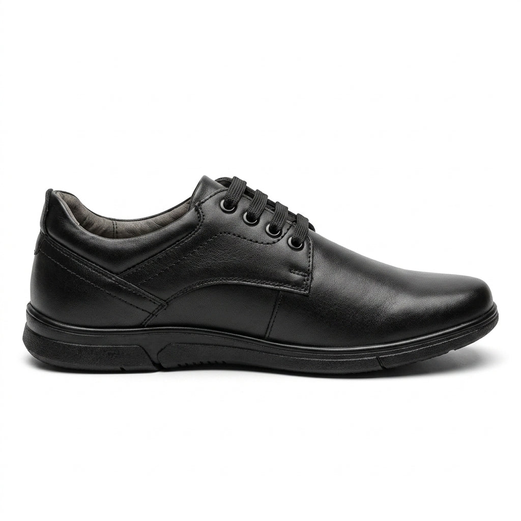 Pantofi casual barbati din piele naturală, A-501, negru
