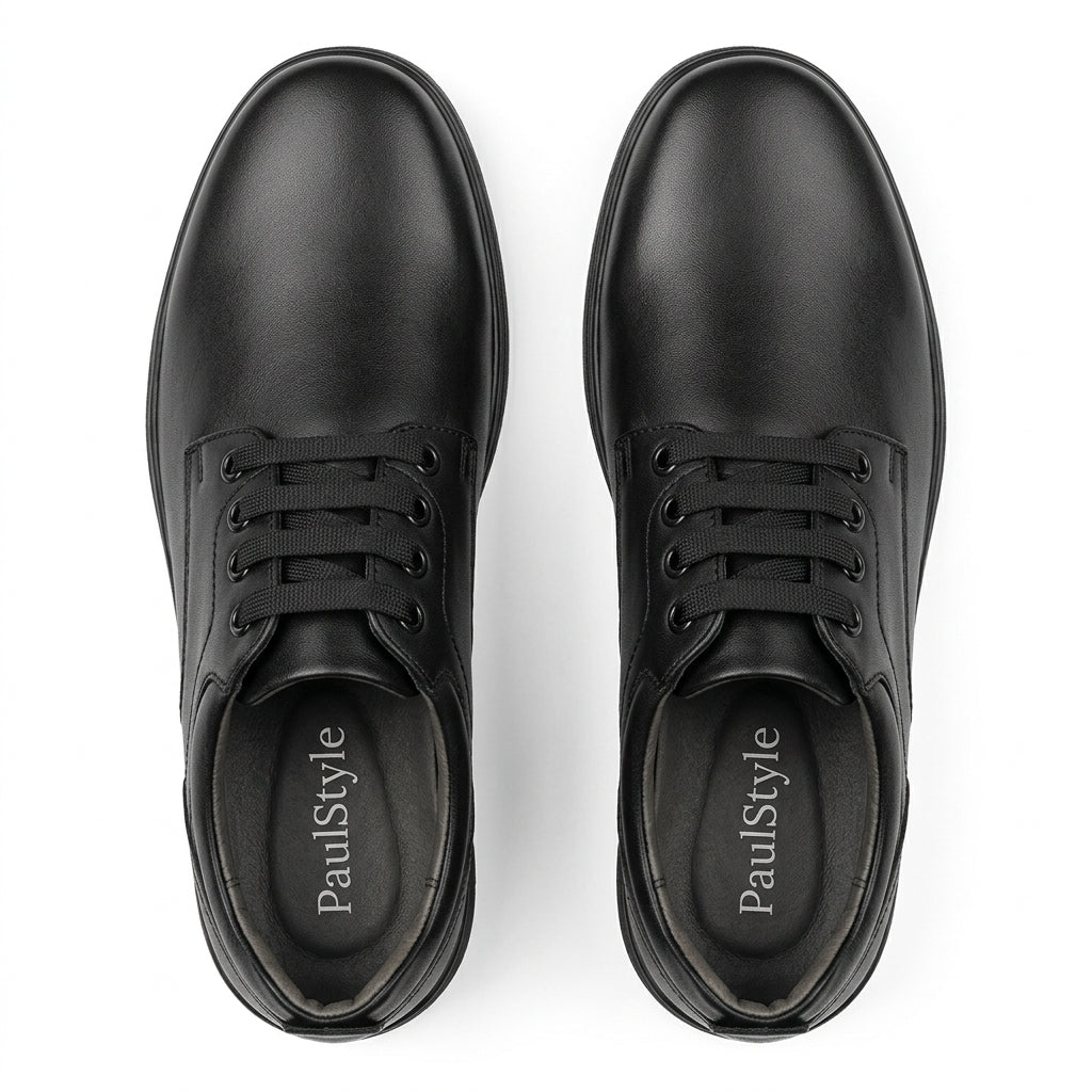 Pantofi casual barbati din piele naturală, A-501, negru