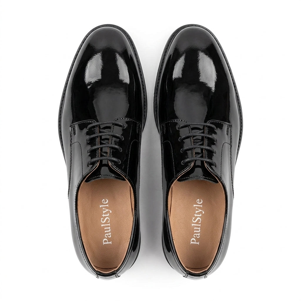 Pantofi eleganti barbati din piele naturală, A185-3, negru-lac