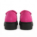 Mocasini dama magenta-velur, R-Ruby, din piele naturala