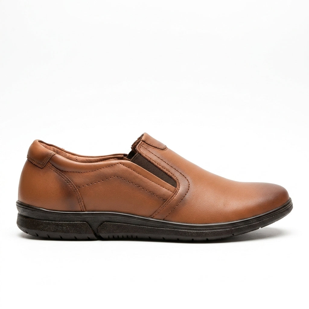 Pantofi casual barbati din piele naturală, A-502, maro