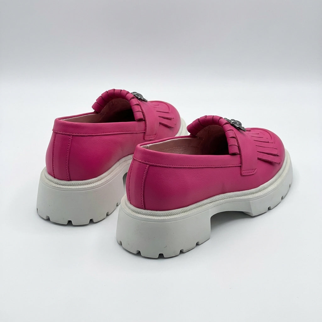 Mocasini dama magenta, 131, din piele naturala