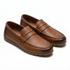 Mocasini  barbati din piele naturală, maro, A-163
