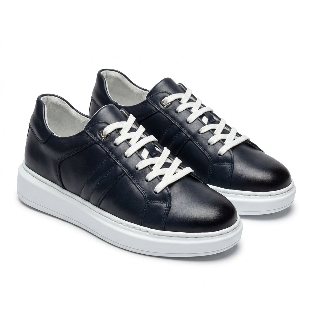 Adidasi barbati din piele naturală, M-105, blue