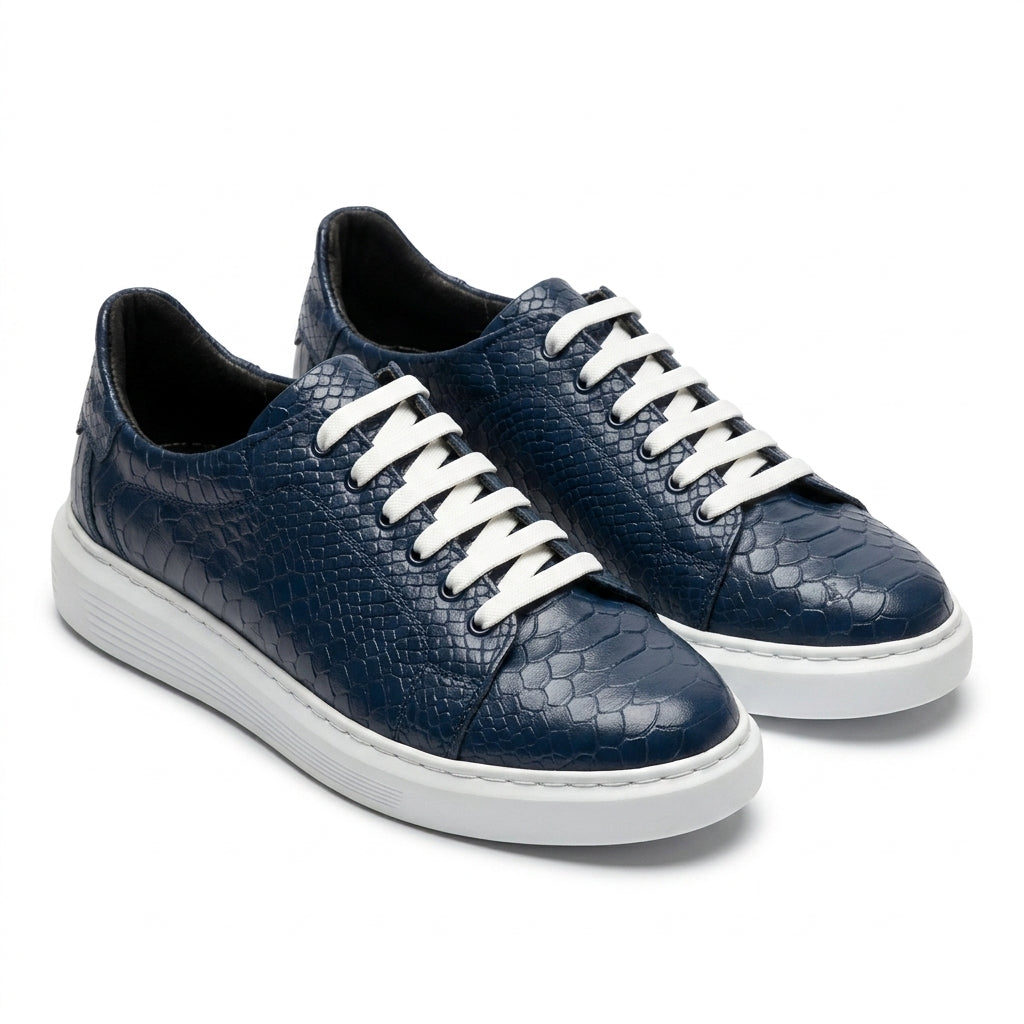 Adidasi barbati din piele naturală, R-Croco, blue