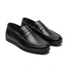 Mocasini  barbati din piele naturală, negru, A-163