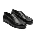 Mocasini  barbati din piele naturală, negru, A-163