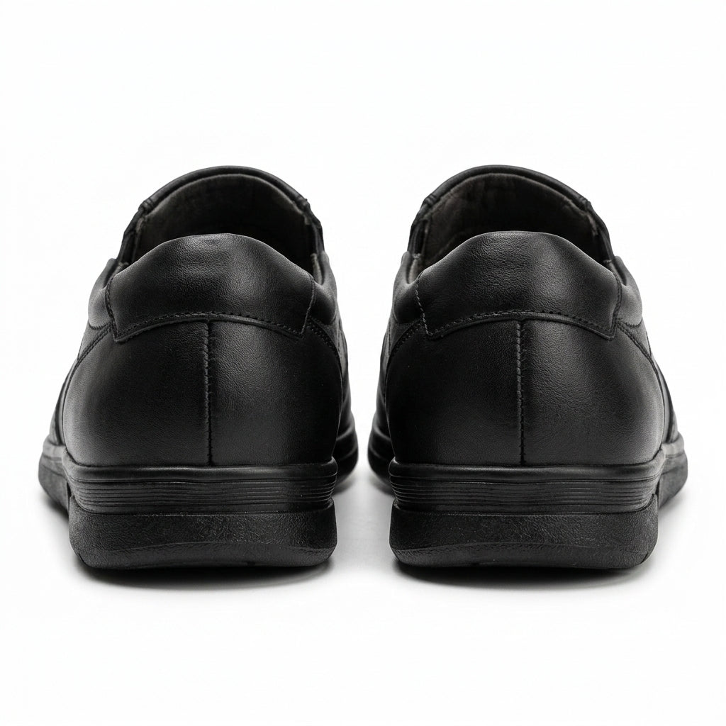 Pantofi casual barbati din piele naturală, A-502, negru