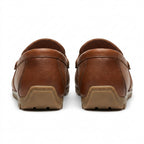 Mocasini  barbati din piele naturală, maro, A-163