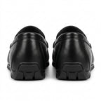 Mocasini  barbati din piele naturală, negru, A-163
