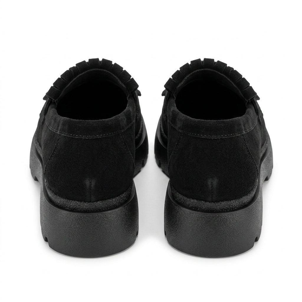 Mocasini dama negru-velur, A-293-3, din piele naturala