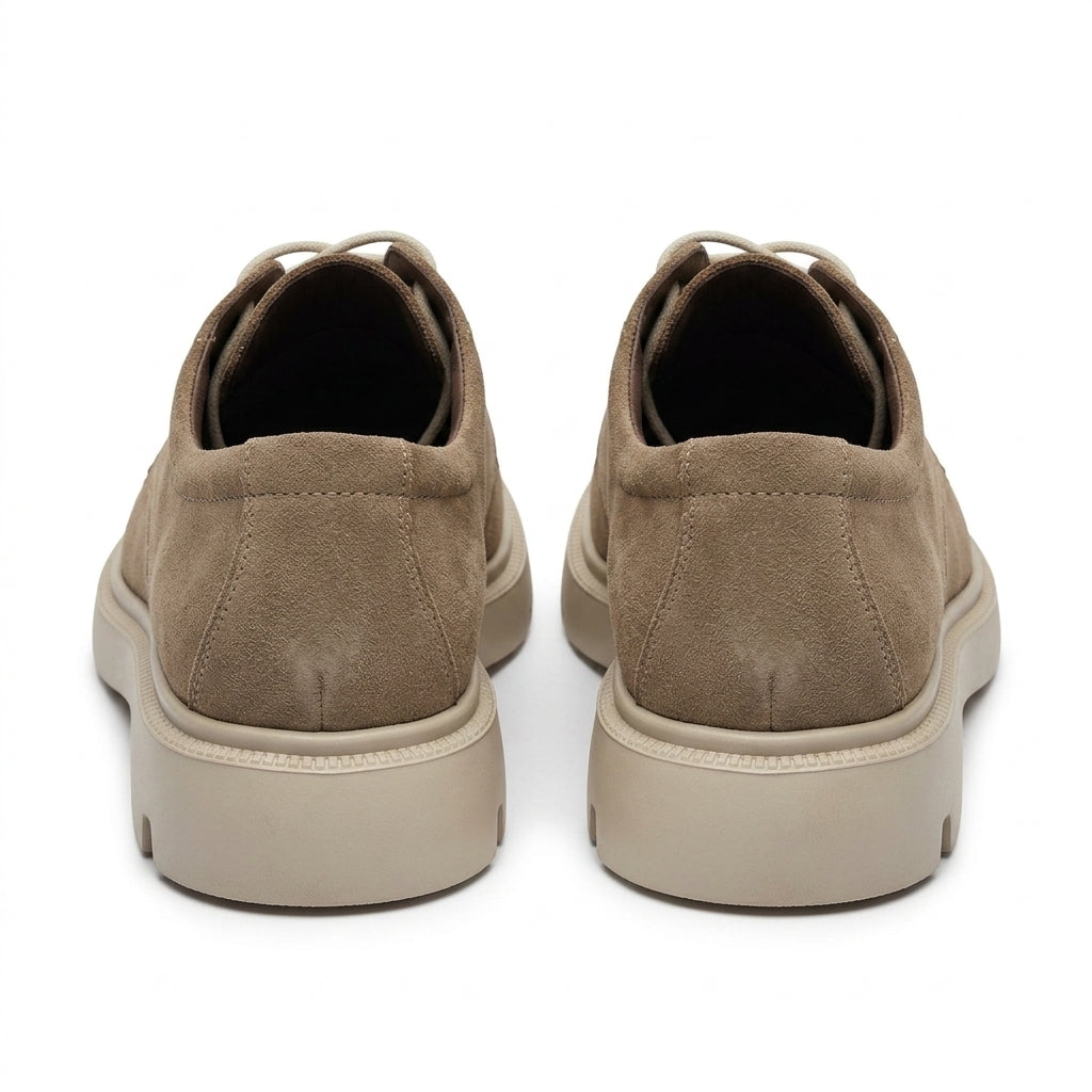 Pantofi casul dama bej-velur, A-296, din piele naturala