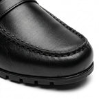 Mocasini  barbati din piele naturală, negru, A-163