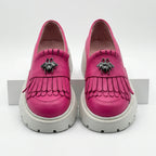 Mocasini dama magenta, 131, din piele naturala