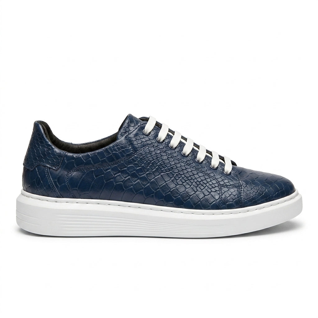 Adidasi barbati din piele naturală, R-Croco, blue