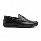 Mocasini  barbati din piele naturală, negru, A-163