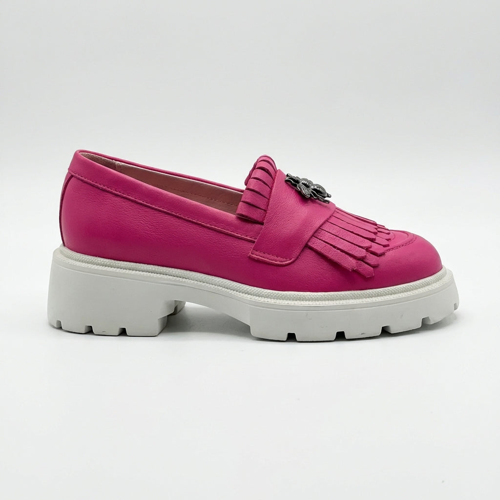 Mocasini dama magenta, 131, din piele naturala