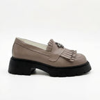 Mocasini dama taupe, 131, din piele naturala