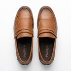Mocasini  barbati din piele naturală, maro, A-163