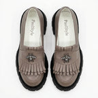 Mocasini dama taupe, 131, din piele naturala