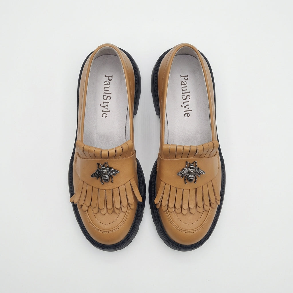 Mocasini dama maro, 131, din piele naturala cu talpa neagra