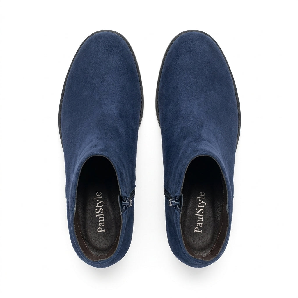Botine dama bleumarin, Galaxy-002, din piele naturala